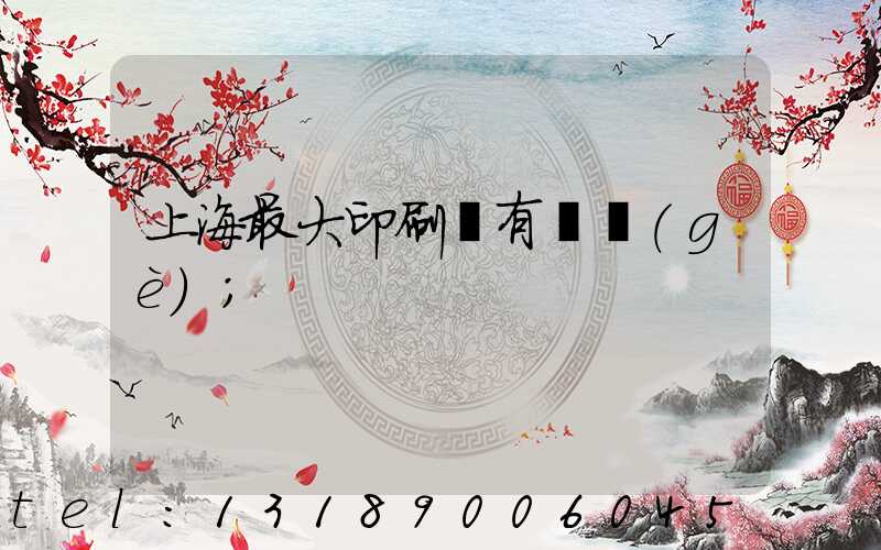 上海最大印刷廠有幾個(gè)