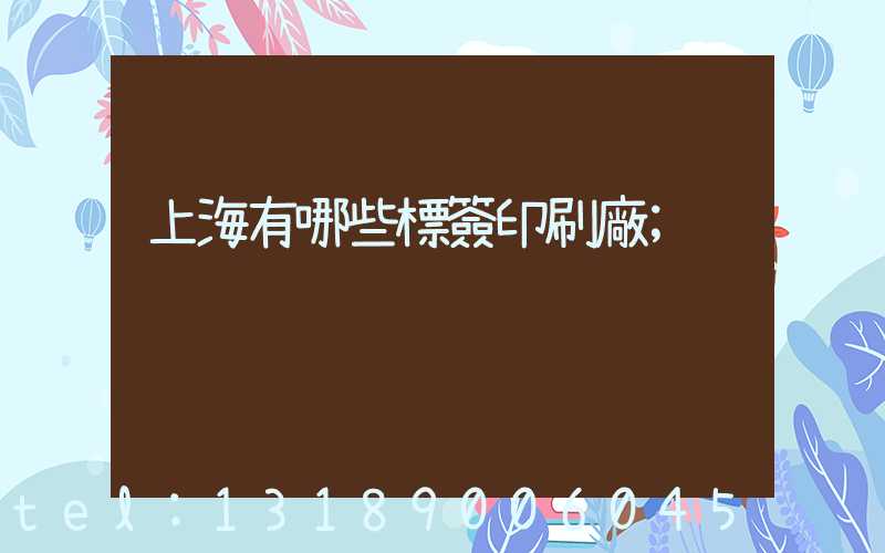 上海有哪些標簽印刷廠
