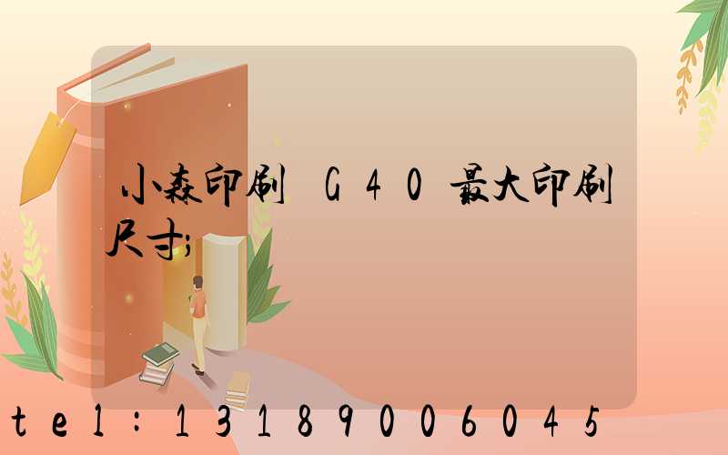 小森印刷機G40最大印刷尺寸