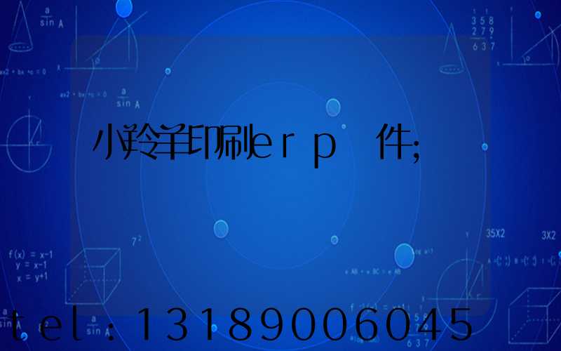 小羚羊印刷erp軟件