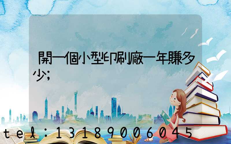開一個小型印刷廠一年賺多少